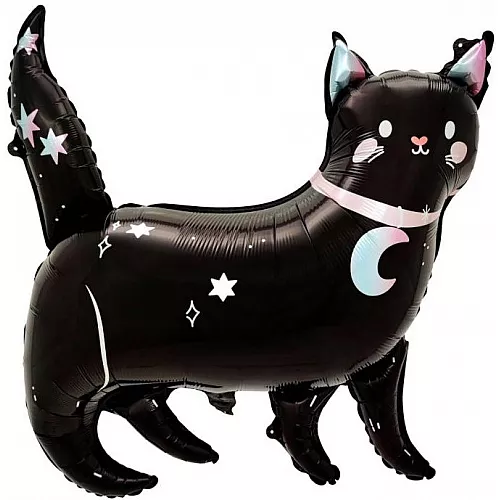 Шар Фигура Звездная кошка Черный
